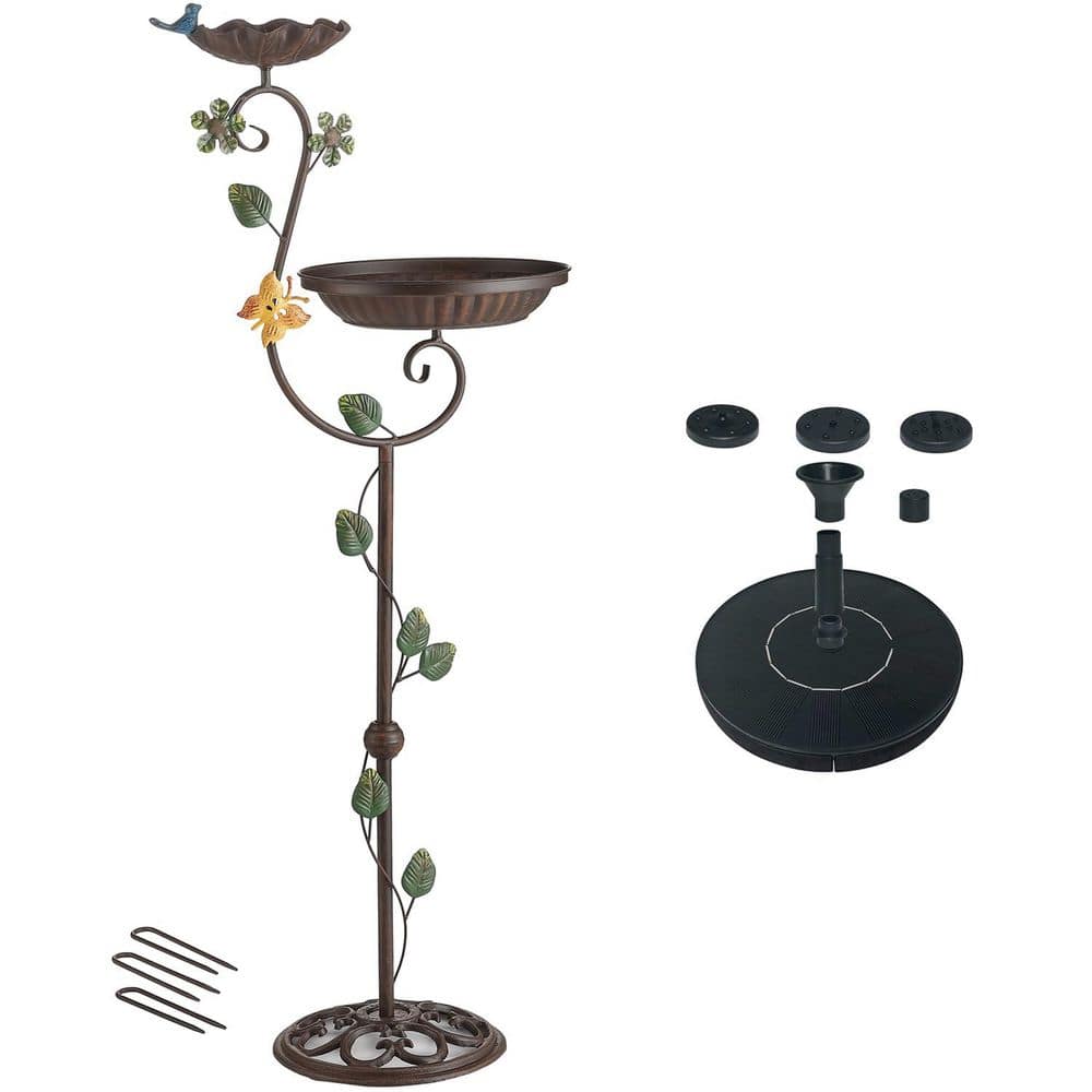 44 in. Cast Iron Bird Bath and Feeder with Solar Fountain and Sturdy Design for Outside Garden, Yard, and Porch (1-Pack) price history on PriceWatchPro