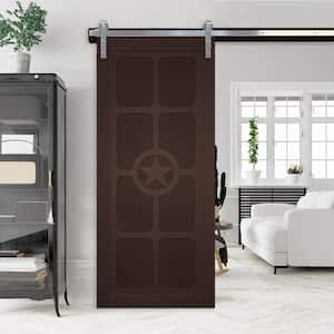 30 in. x 84 in. The Trailblazer Sable Wood Sliding Barn Door with Hardware Kit in Stainless Steel