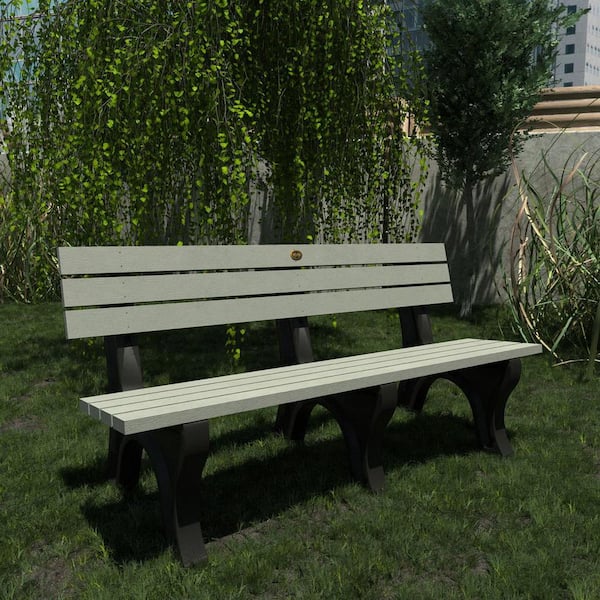 SEQUOIA PROFESSIONAL 6 ft 3-Person Harbor Gray Recylced Plastic Outdoor Bench