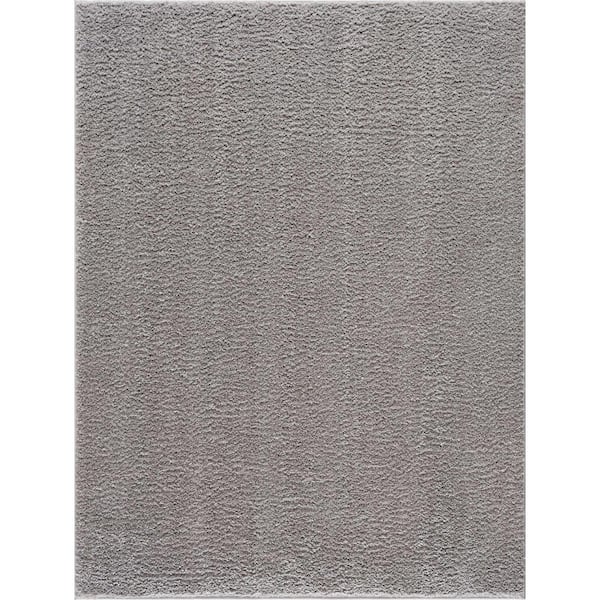 Judy 3 ft. X 10 ft. Light Gray Solid Shag Rubber Backing Soft Machine Washable Runner Rug