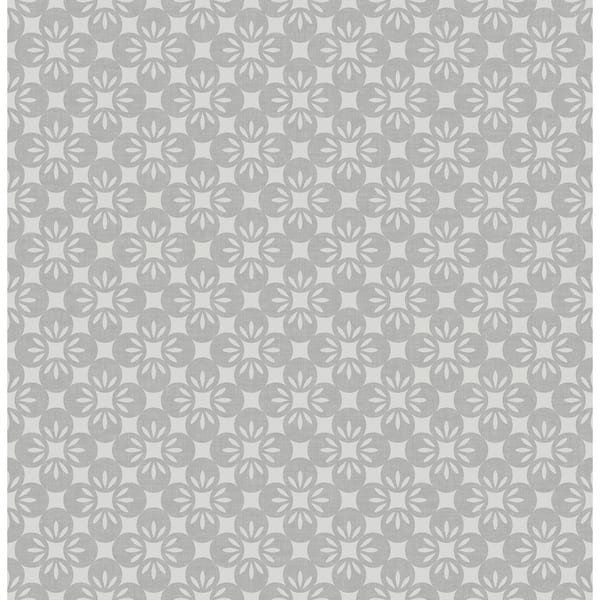 A-Street Prints Orbit Grey Floral Paper Strippable Roll (Covers 56.4 sq. ft.)