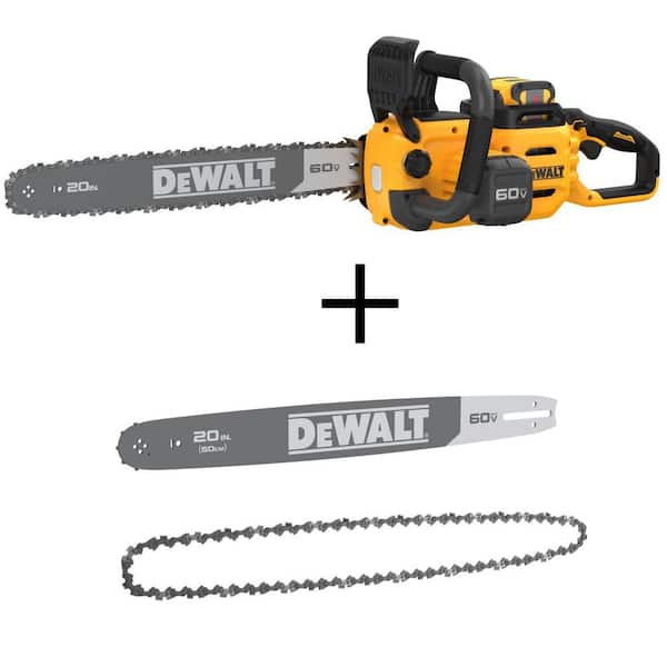 Flexvolt 60V MAX 20in Brushless Cordless Chainsaw and Case Kit with 5.0 Ah Battery, Charger, Extra 20 in. Bar and Chain