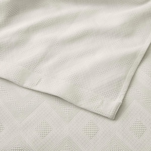 White Waffle Weave Textured Shower Curtain