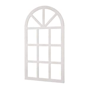 White Window Frame Wall decor Rustic Arch Wooden Window Pane Country Farmhouse Decorations 36 in. H x 20 in. L