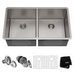 Standart PRO 33in. 16 Gauge Undermount 50/50 Double Bowl Stainless Steel Kitchen Sink