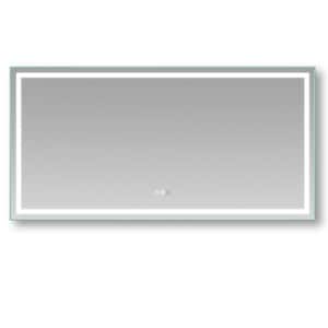 72.00 in. W x 36.00 in. H Large Rectangular Frameless Anti-Fog Wall-Mount Bathroom Vanity Mirror in Silver