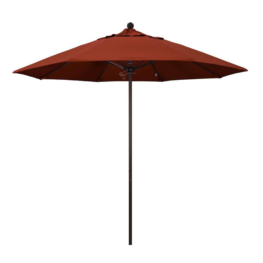 9 ft. Bronze Aluminum Commercial Market Patio Umbrella with Fiberglass Ribs and Push Lift in Terracotta Sunbrella price history on PriceWatchPro