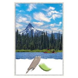 Paige White Silver Wood Picture Frame Opening Size 24x36 in.