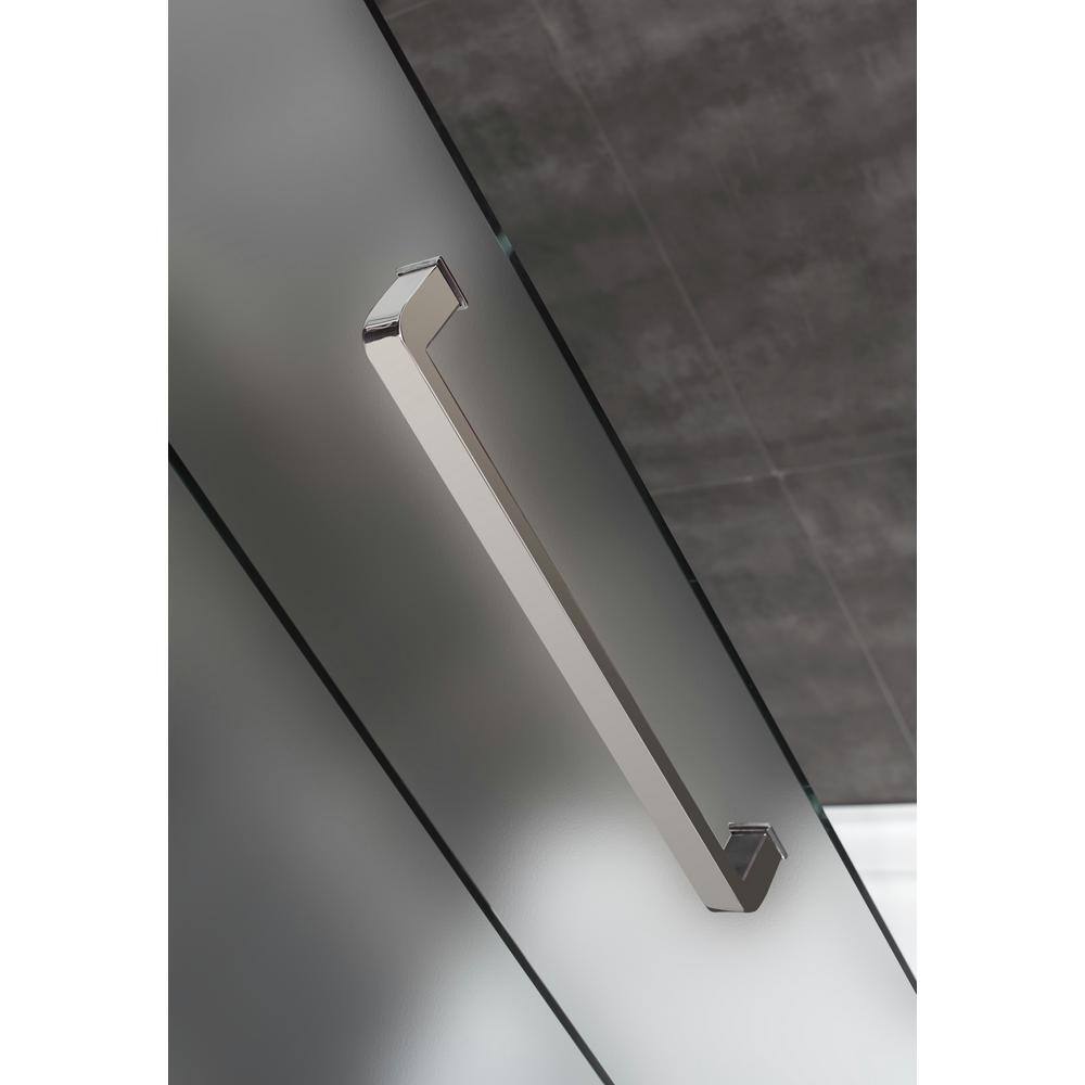 Moselle 48'' x 75'' Chrome Frameless Sliding Shower Door with Frosted Glass
