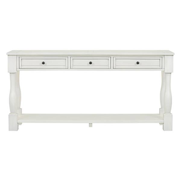 Harper & Bright Designs 65 in. Antique White Standard Rectangle