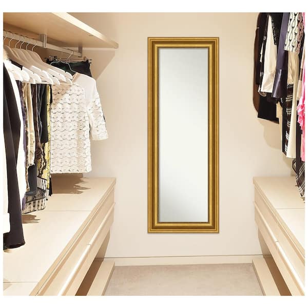 Amanti Art Large Rectangle Antique Gold Metallic Modern Mirror