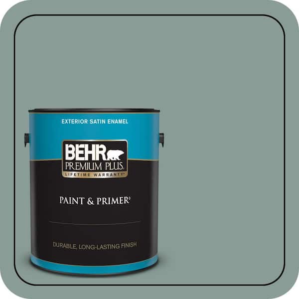 BEHR PREMIUM PLUS 1 gal. #490F-5 Cloud Burst Satin Enamel Exterior Paint & Primer