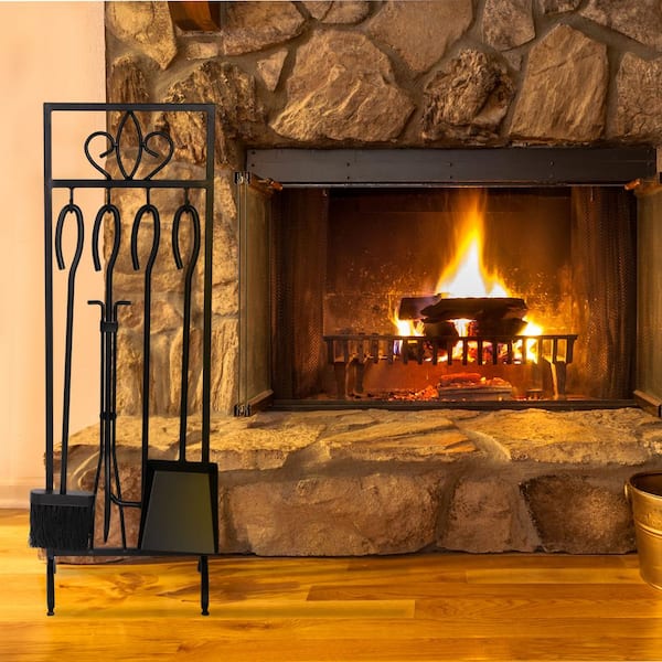 Lavish Home 5-Piece Iron Fireplace Tool Set
