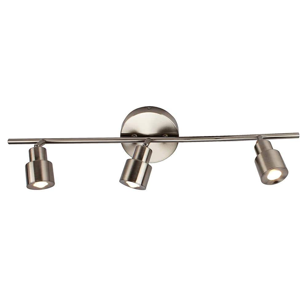 Brielle 27 in. 3-Lights Brushed Nickel LED Flush Mount