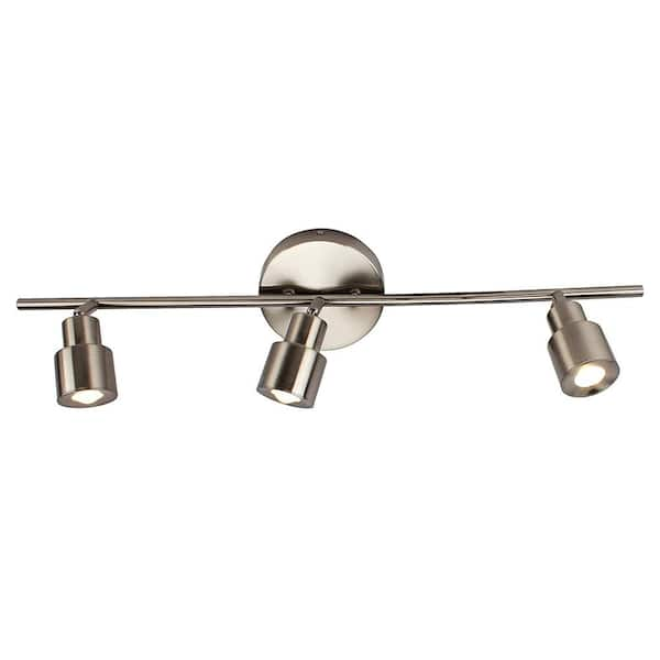 Unbranded Brielle 27 in. 3-Lights Brushed Nickel LED Flush Mount