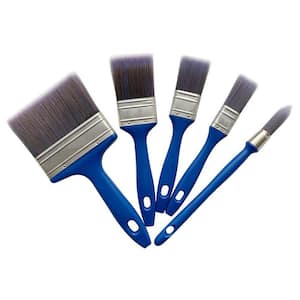 4 in. 2 in. 1.5 in. 1 in. and 0.6 in. Professional Paint Brush Set (5-Pack)