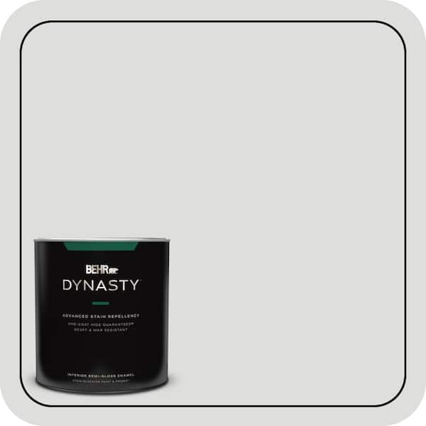 BEHR DYNASTY 1 qt. #MQ3-55 White Lie One-Coat Hide Semi-Gloss Enamel Interior Stain-Blocking Paint & Primer