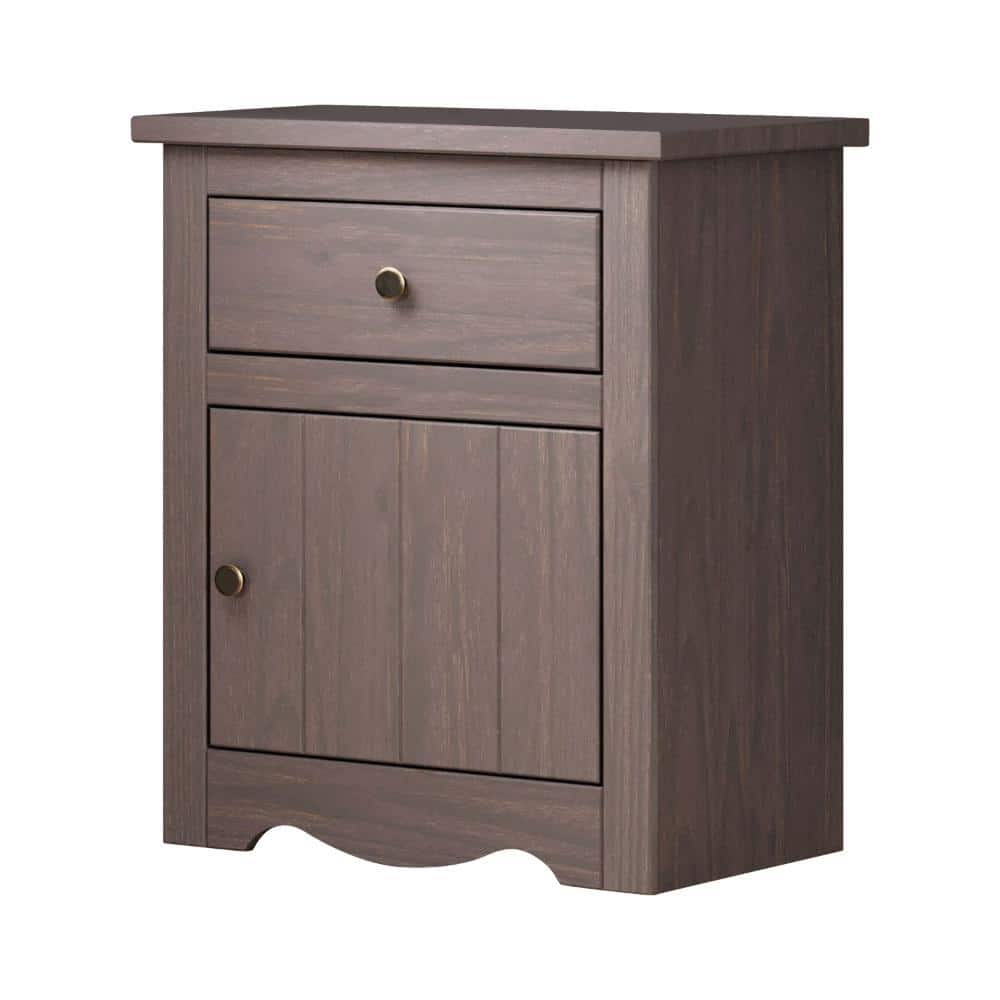 Stav Gray and Bronze 1 Drawer 21 in. W Nightstand