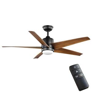 Mena 54 in. White Color Changing Integrated LED Indoor/Outdoor Matte Black Ceiling Fan with Light and Remote Control