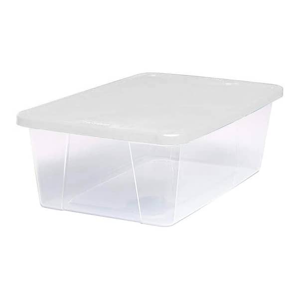 10 Pack Plastic Storage Container Bin, Clear