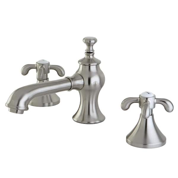 Kingston Brass Georgian Oil-Rubbed Bronze 2-handle Widespread Bathroom Sink Faucet with Drain Kingston Brass Georgian Oil-Rubbed Bronze 2-handle Widespread Bathroom Sink Faucet with Drain