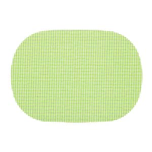 Fishnet 17 in. x 12 in. Lime Green PVC Covered Jute Oval Placemat (Set of 6)