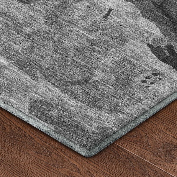 Mayfield Premium Machine Washable Abstract AMF2496 Gray 2 ft. x 3 ft. Accent Rug
