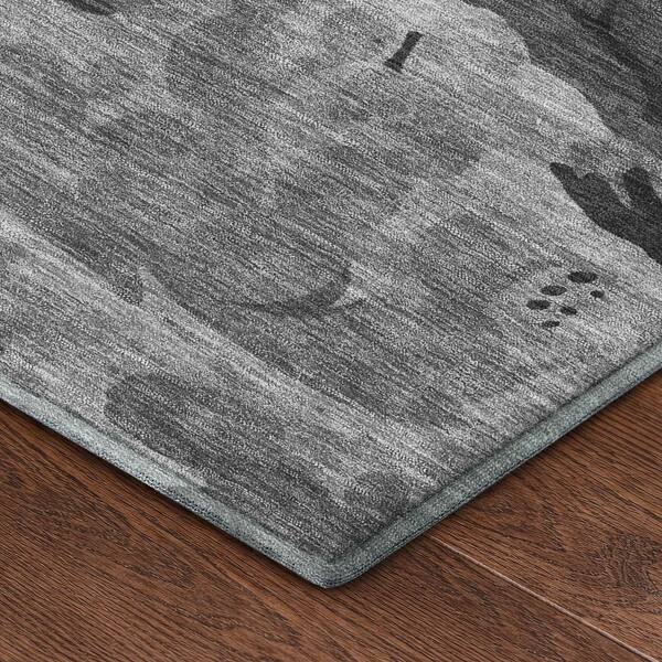 Mayfield Premium Machine Washable Abstract AMF2496 Gray 9 ft. x 12 ft. Area Rug