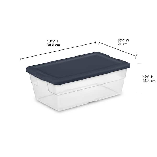 Set of 7-Sterilite 6-Quart Storage clear plastic storage containers, no  lids