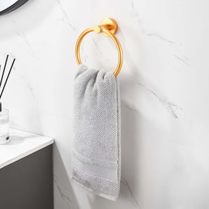 3-piece Bath Hardware Set With Towel Rail, Intoilet Paper Holder, Towel Ring In Brushed Gold