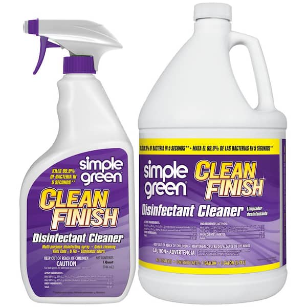 Simple Green 1 Gal. Clean Finish Disinfectant Cleaner with 32 oz. Spray Bottle