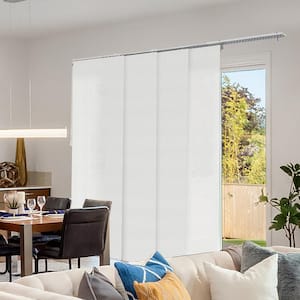 Solar Snow-Bound Cordless Blackout Adjustable Sliding Panel Track Blind with 23 in. Slats - Up to 86 in. W x 96 in. L