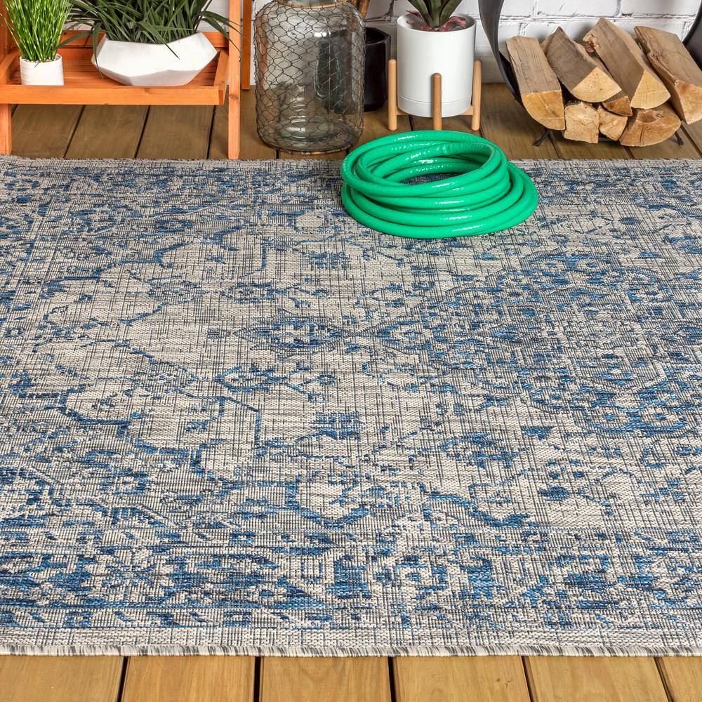 Rozetta Boho Medallion Gray Synthetic 3x5 Indoor/Outdoor Rug