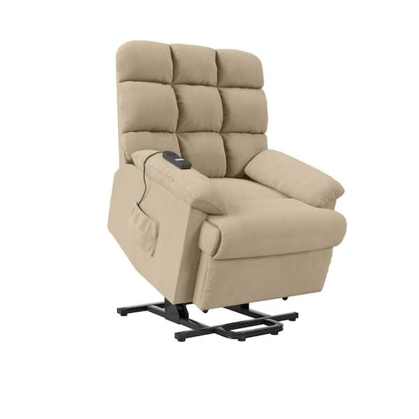 ProLounger Power Recline and Lift Chair in Khaki Microfiber