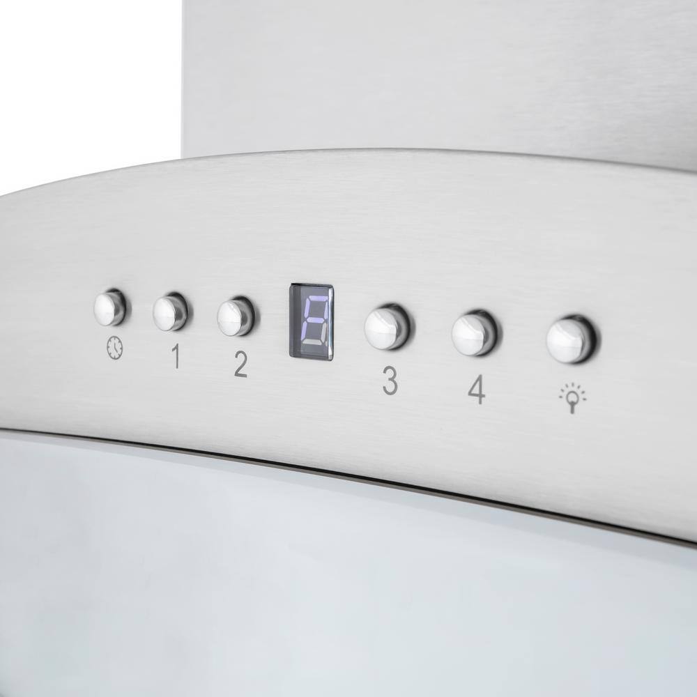 36" Stainless Steel and Glass Convertible Wall Mount Range Hood