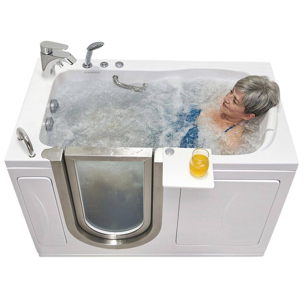 52'' White Acrylic Walk-In Bathtub with Left Door