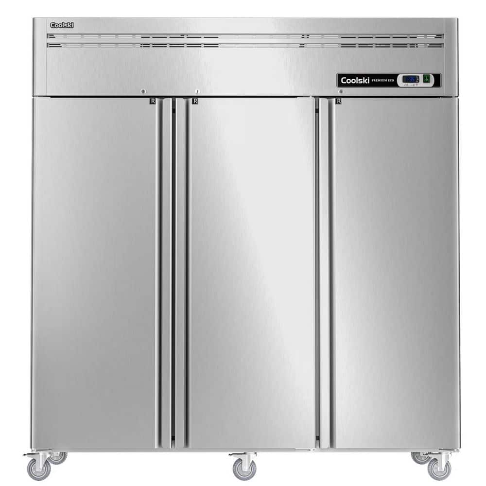 72 in. 54 cu. ft. 3-Door Commercial Reach in Upright Refrigerator in Stainless Steel, ETL DOE Approved