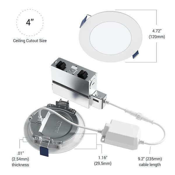 HLB 4 in. Color and Tunable White Slim Canless Smart Wi-Fi LED Recessed Downlight with WiZ Pro