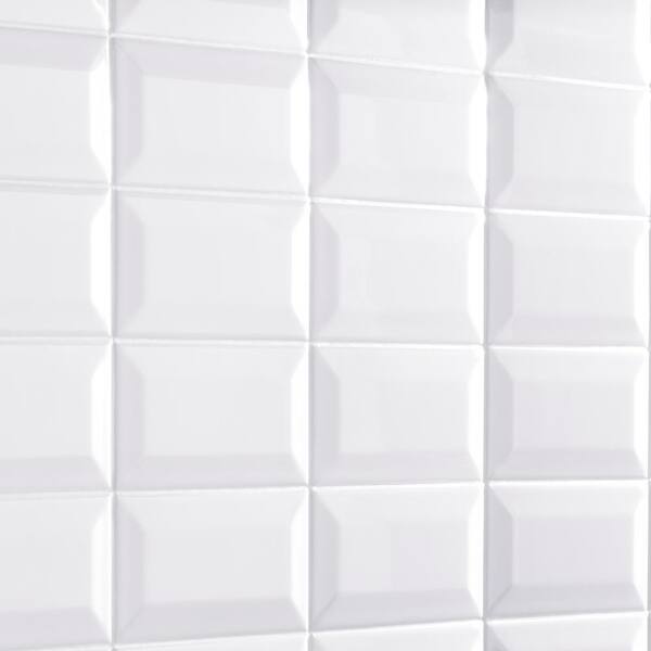 Daltile - Restore Bright White 3 in. x 6 in. Ceramic Bevel Subway Wall Tile (400 sq. ft./Pallet)