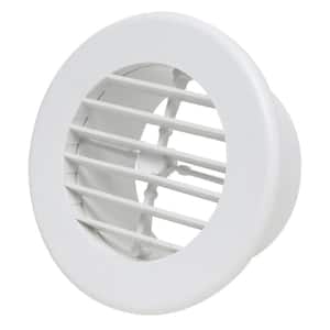 Rotating Heating and A/C Register - 4" ID x 5-3/8" OD, White