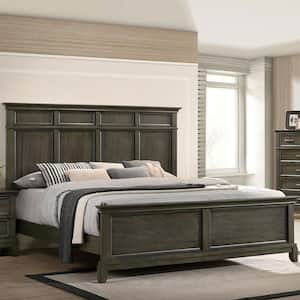 Emery Point Gray California King Panel Bed and Care Kit