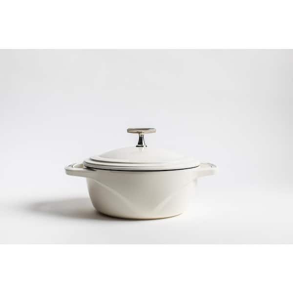 Chef Style 3 qt., Cast Iron Enamel Dutch Oven, White