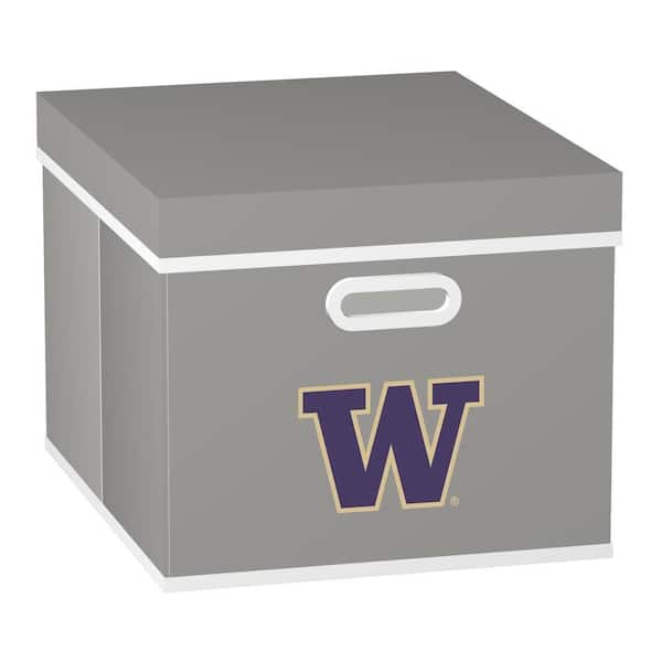 MyOwnersBox College STACKITS University of Washington 12 in. x 10 in. x 15 in. Stackable Grey Fabric Storage Cube