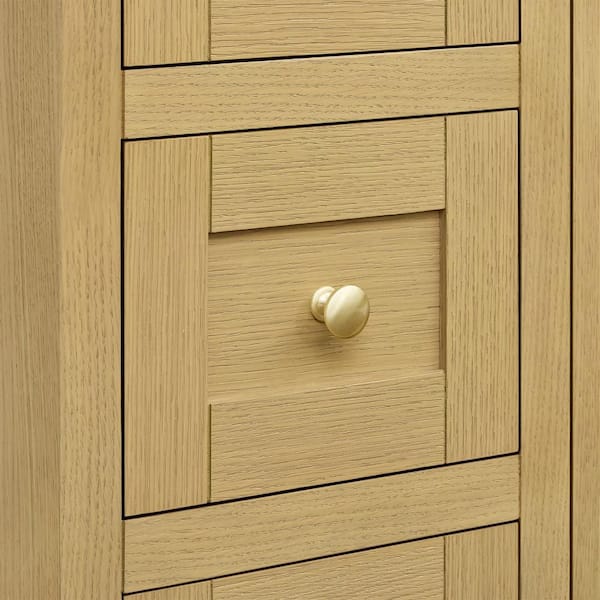 Avery 80 in. Double Freestanding Honey Oak with Matte Black Trim Bath Vanity with White Quartz Top