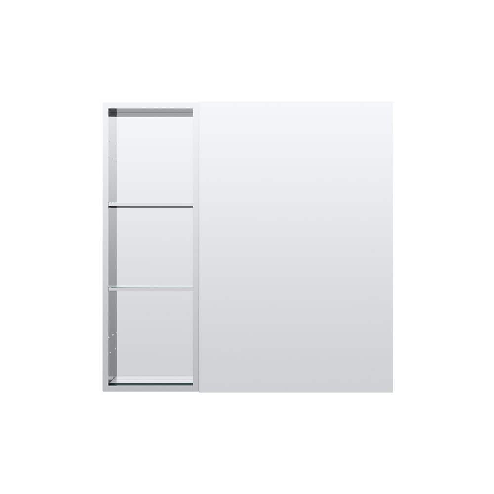 36.1 in. W x 30 in. H Rectangular Polished Aluminum Tri-view Soft Close Medicine Cabinet with Mirror Combo, Reversible price history on PriceWatchPro
