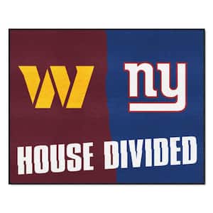 NFL Commanders/Giants Burgundy House Divided 3 ft. x 4 ft. Area Rug