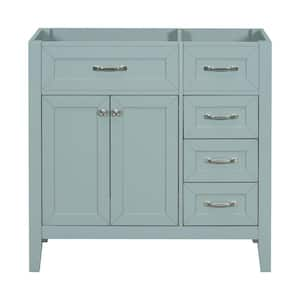 35.5 in. W x 17.7 in. D x 35 in. H Bath Vanity Cabinet without Top in Green