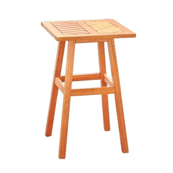 Misopily Stylish and Modern Design Square Hand-Scraped Wood Outdoor Side Table, Stable, Sturdy w/High Quality Solid Wood in Teak