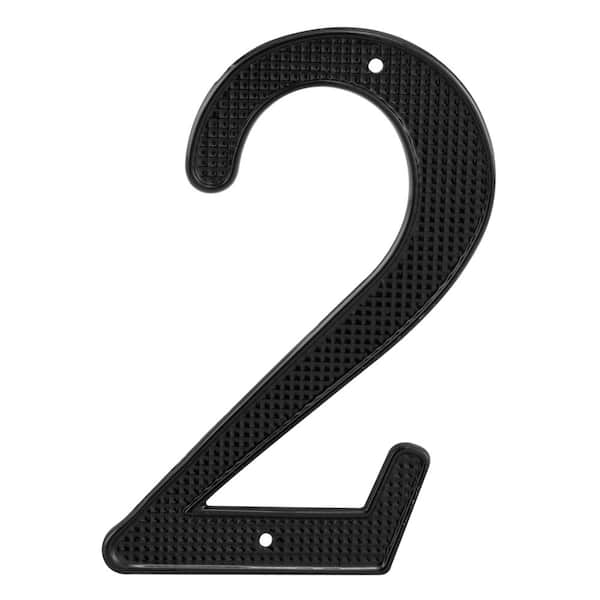 4 in. House Number 2, Diecast, Black Finish