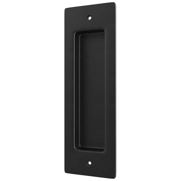 6-1/2 in. L Black Recessed Sliding Door Pull Handle with Mounting Screws Brushed Finish Rectangular Flush Pull Handle
